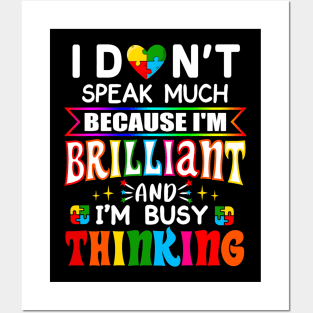 I Dont Speak Much Brilliant Autism Autistic Boys Girls Posters and Art